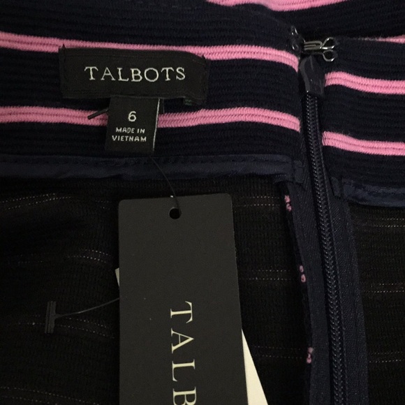 Talbots NWT Navy Blue & Pink skirt Size 6 - Picture 3 of 4